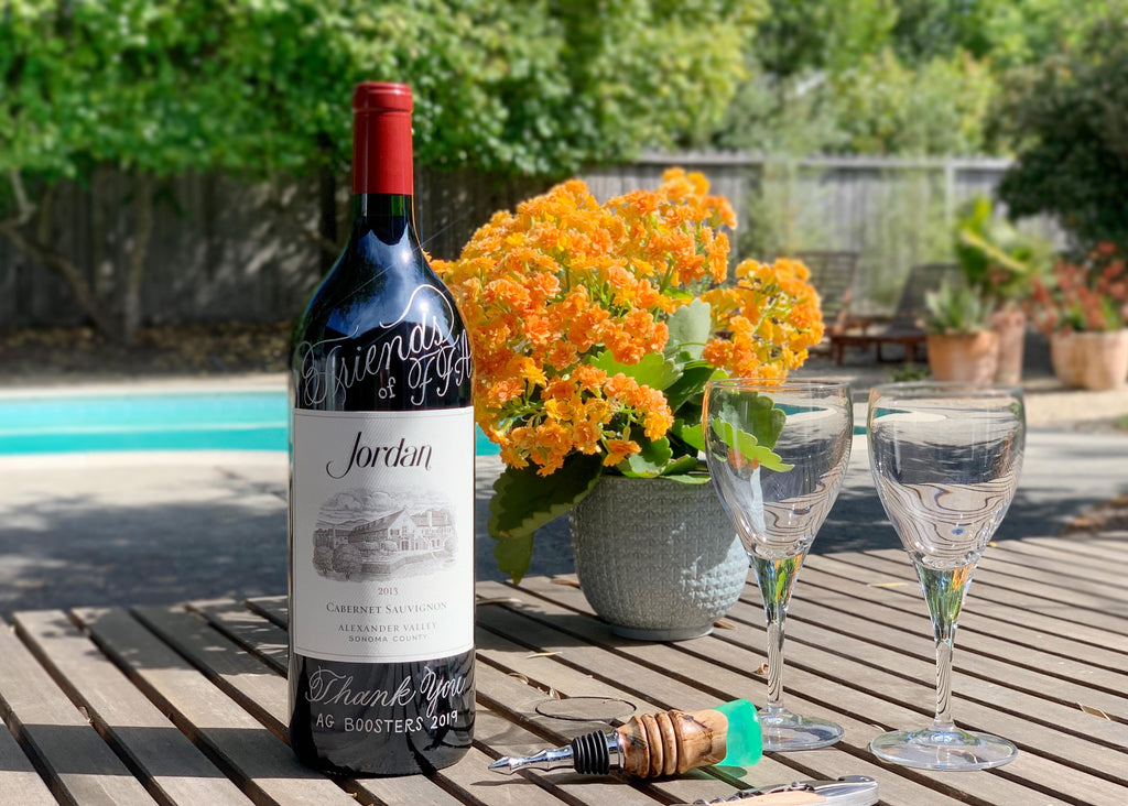 hand engraving on wine bottles