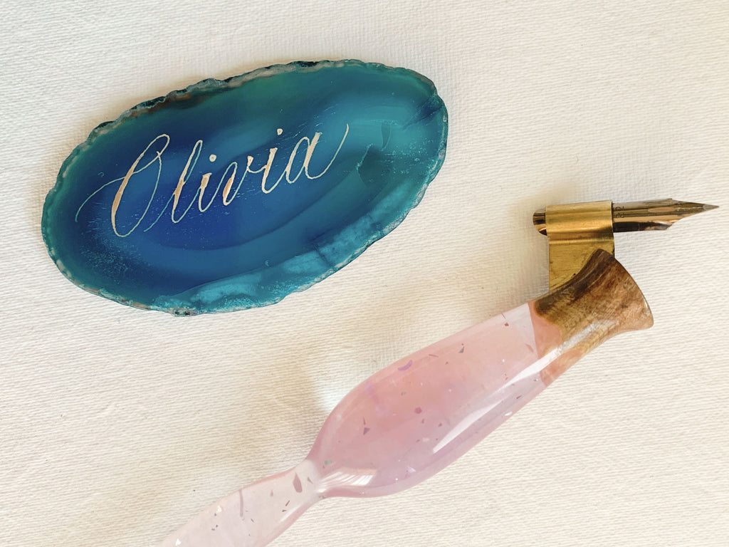 how to do calligraphy on agate
