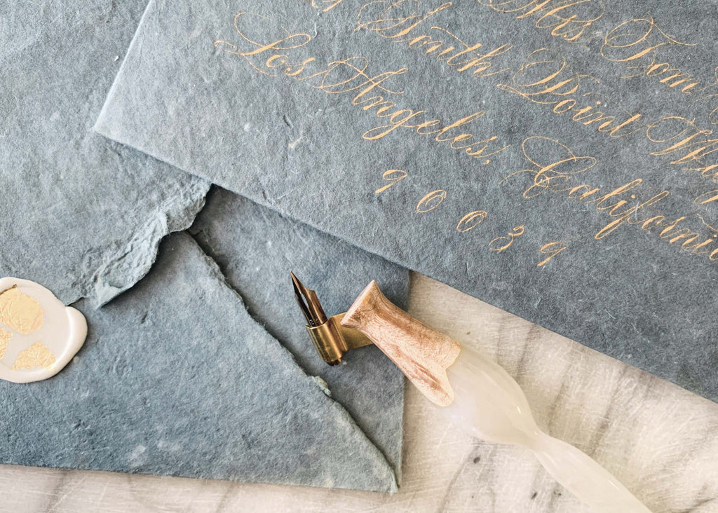 my secret trick for pointed pen calligraphy on handmade paper