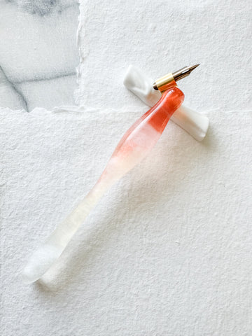 Calligraphy Pen Holder: Coral