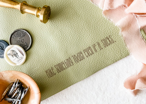 Personalized Leather Blotter: Sage