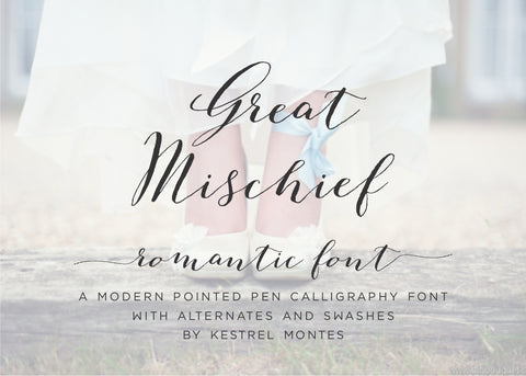 Great Mischief Calligraphy Font-wedding invitation font-Ink Me This