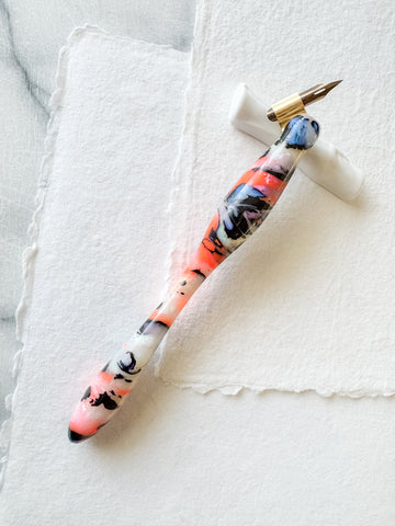 Calligraphy Pen Holder: Abalone Fire