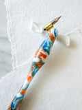 Calligraphy Pen Holder: Nectarine Fields