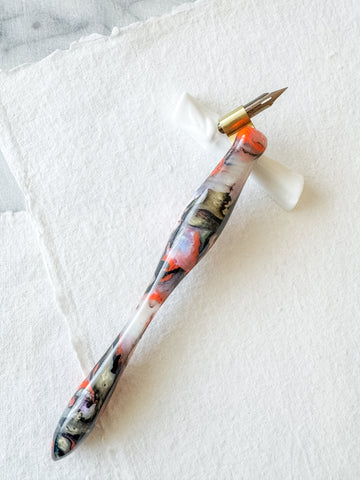 Calligraphy Pen Holder: Abalone Fire