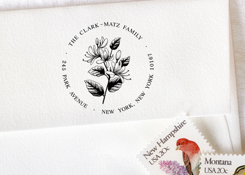 Round Address Stamp #013