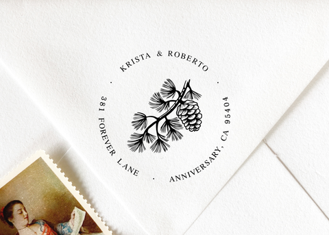 Round Address Stamp #020