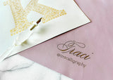 Personalized Leather Blotter: Lilac