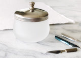 Frosted Glass Inkwell with Metal Cap-calligraphy supply-Ink Me This