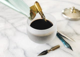 Frosted Glass Inkwell with Metal Cap-calligraphy supply-Ink Me This