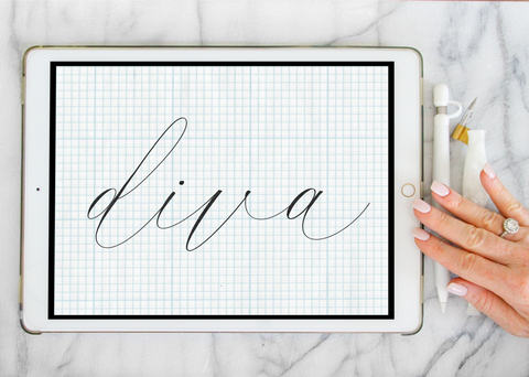 Procreate Brush: Diva-wedding invitation font-Ink Me This