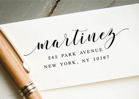 Custom Address Stamp in Modern Calligraphy — Paperfinger