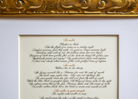 Commissioned Calligraphy/Engraving: Chelsie