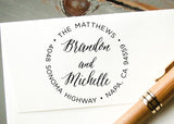 Round Address Stamp #002